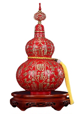 铜礼阁彩铜葫芦摆件天官赐福招财