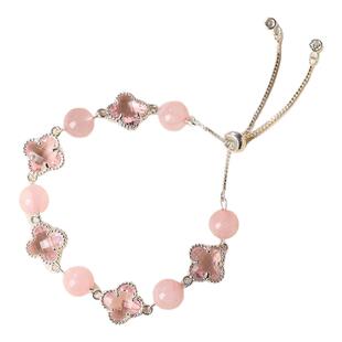 普陀山文创文雅集四叶草手链水晶女马粉粉黛佳人新中式2026年新款