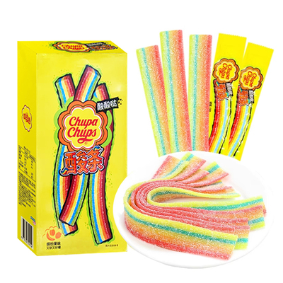 珍宝珠酸条软糖彩虹糖儿童网红爆款零食糖果水果味喜糖棒棒糖批发