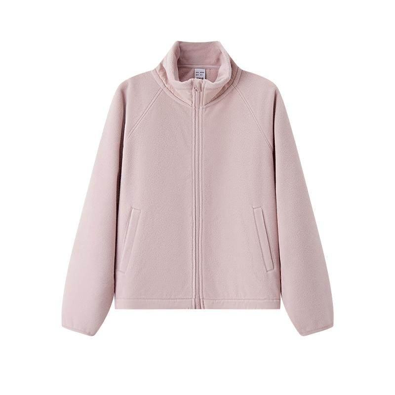 森马抗静电摇粒绒插肩袖外套女