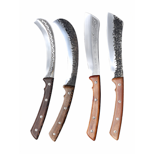 龙泉砍柴刀户外砍树伐木高锰钢手工锻打通体柴刀割草镰刀农用弯刀