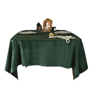 墨绿色高级金丝绒面桌布轻奢高级感北欧美式复古餐桌台布艺长方形
