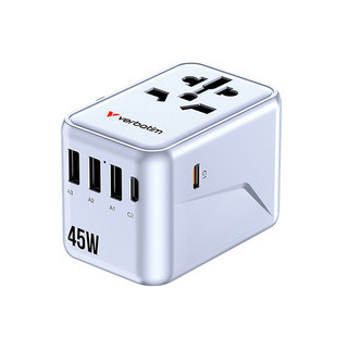 Verbatim威宝全球多国通用转换插头插座45W快充旅行转换器插头