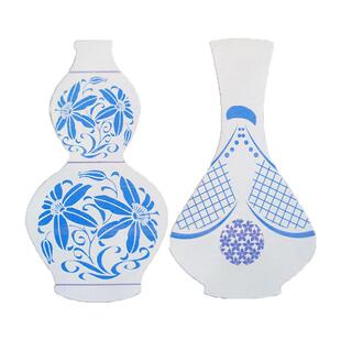 花瓶绘画卡纸空白底瓶子手工制作模具彩绘手绘卡纸青花瓷diy白胚