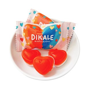 DIKALE甜蜜限定心型橡皮糖婚庆喜糖订婚宴年货招待解馋软糖小吃糖