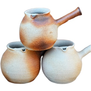 可干烧云南粗陶烤茶罐炉边煮茶侧把仿古煮茶壶土陶公道杯罐罐茶具