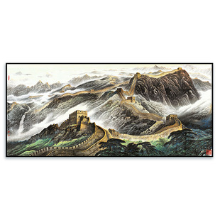 客厅贴画山水画墙贴装饰画办公室背景墙挂画自粘风景壁画贴纸墙面