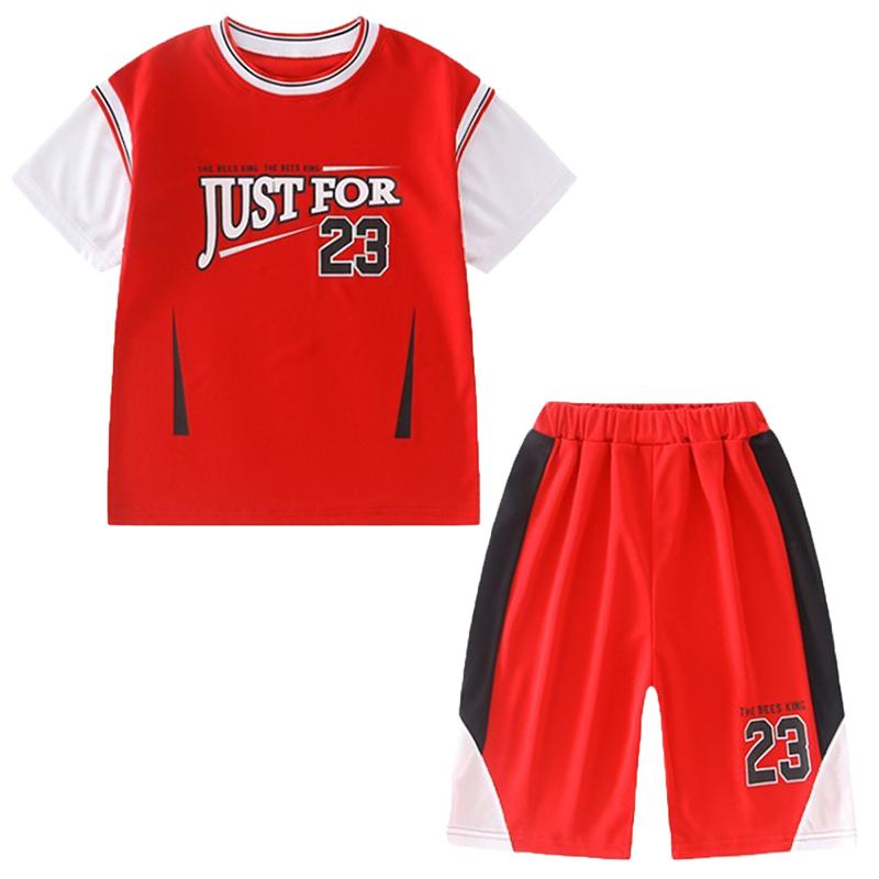 男童短袖篮球服套装夏装中大童足球衣学生儿童运动服定制速干透气