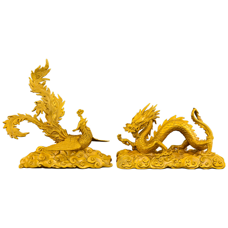 黄铜龙凤呈祥摆件吉祥物