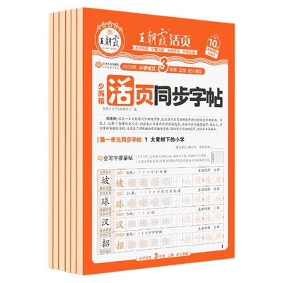 2025秋新版王朝霞活页同步练字帖