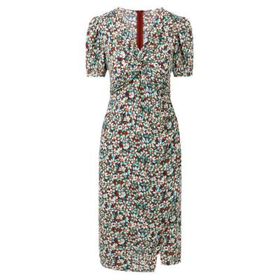 朗姿法式复古浪漫碎花连衣裙