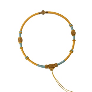 婴儿满月百天金锁挂绳抓周拍照道具长命锁手工编织绳宝宝周岁项圈