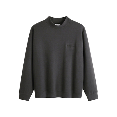 HIM汉崇 简约字母压印小高领T恤男轻暖弹力休闲长袖打底 2025冬季