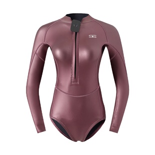 涂钛炫彩自由潜水服2mm超弹保暖湿衣连体比基尼款潜水长WATERSTAR