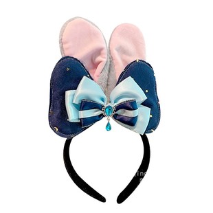 卡通可爱兔子警官儿童毛绒发箍少女游乐园拍照头饰洗脸发卡不勒头