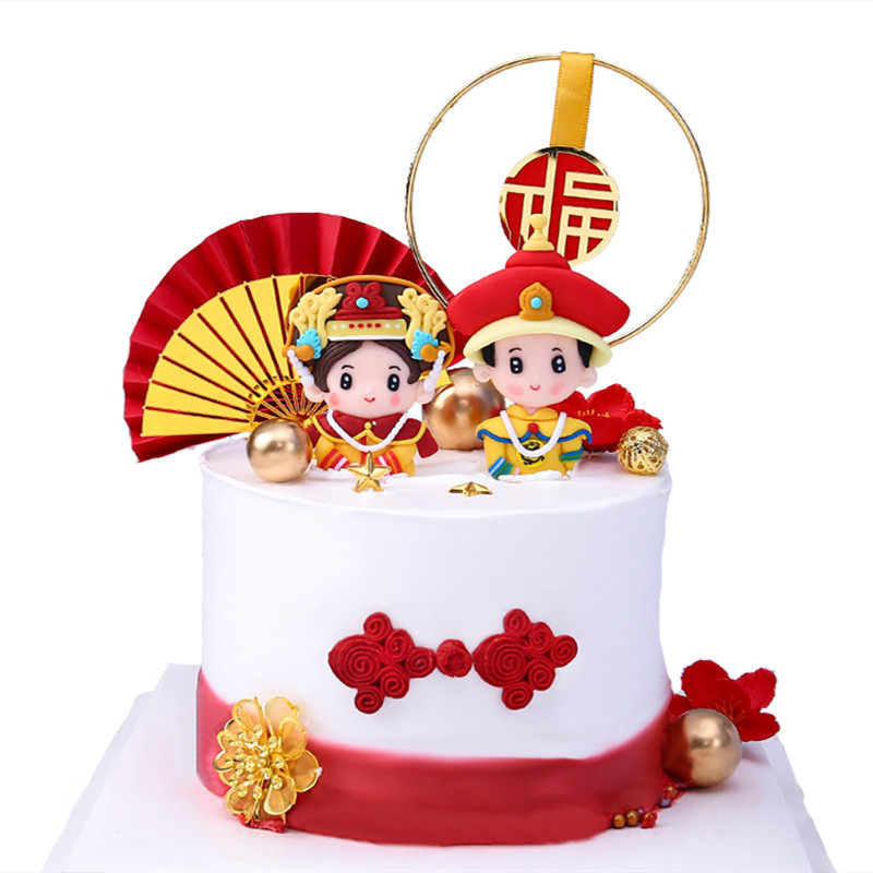 双层皇冠蛋糕铁丝圈圈仿真鲜花