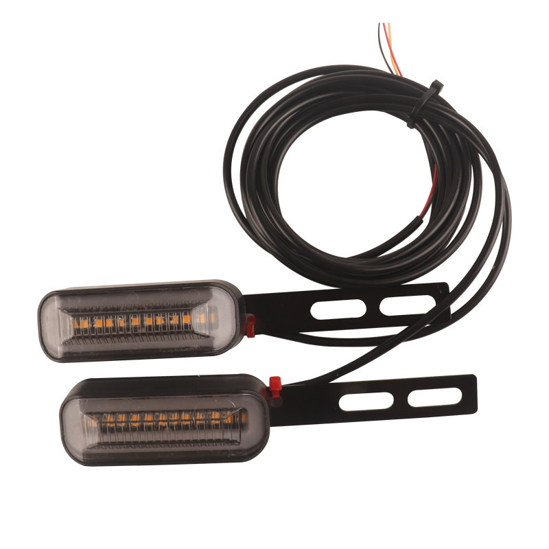 12V-48v-60v电动车摩托车加装转向灯流水闪光led高亮直支架转向灯