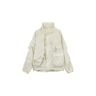 REVAN芮范设计师款工装运动风米色外套RM70110367