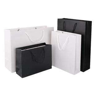 黑色牛皮纸袋购物袋礼物饰品包装袋小盒子袋子定制白卡手提袋礼品