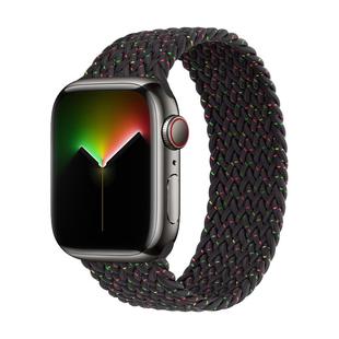 适用苹果手表s10表带iwatch10/9/7彩虹apple watch11/8/6/5/SE/4代ultra表带编织一体表带49/46mm运动男女款