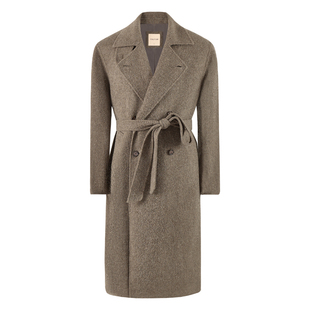 【900g重双面羊毛】CULTUM秋冬双排扣毛呢大衣男过膝长款宽松外套