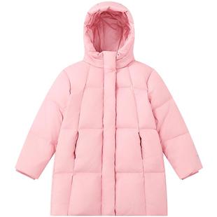 笛莎官方旗舰童装女童长款羽绒服秋冬季新款女孩儿童连帽三防外套