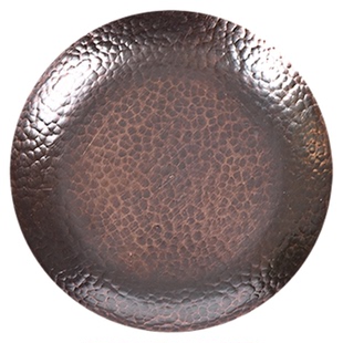 百搭杯垫高级感轻奢紫铜锤纹圆形茶道杯垫茶托功夫茶建盏茶垫杯托