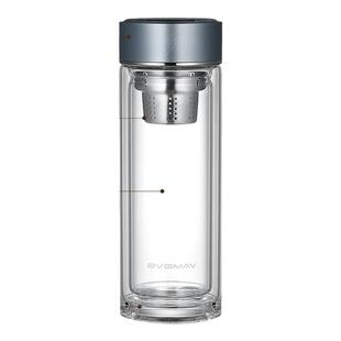 宝威玛双层玻璃杯家用便携男士大容量茶水分离水杯高档泡茶杯礼物