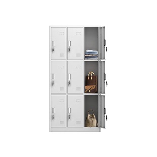 新款九门更衣柜铁皮柜健身房更衣室工厂车间员工换衣柜家用挂衣柜