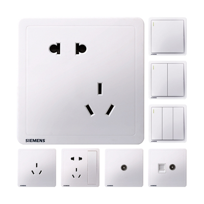 西门子致典雅白开关插座面板