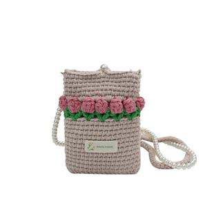 手工编织DIY材料包郁金香手机包春日清新斜挎包解闷手作礼物女包
