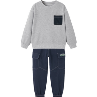 MINIPEACE太平鸟童装男童套装秋款洋气时尚撞色卫衣裤子2件套