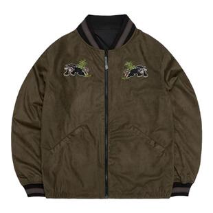 24USS2韩国双面滑雪服防水防风衣男女款单板双板拉链灰色棕色两面