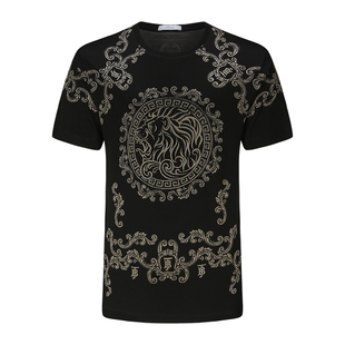 宾度男装春夏季男士复古元素休闲短袖T恤男圆领百搭夏季上衣衣服