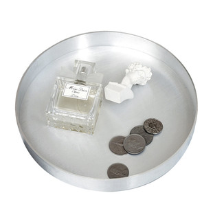 铝制圆形收纳盘北欧咖啡托盘 工业风金属钥匙盘 玄关桌面杂物盘