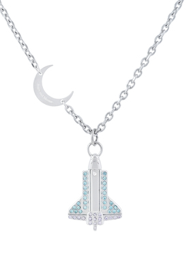 满天星满钻小火箭吊坠项链男女