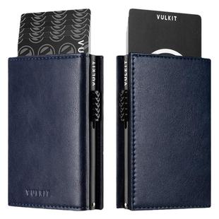 Vulkit男士钱包侧推弹卡卡包金属卡盒RFID防盗刷多卡位证件收纳包