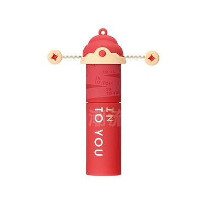 桃花满满intoyou唇泥新年限定EM12L嫩粉色带细闪唇颊两用显白口红