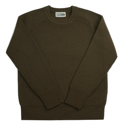 复古马鞍肩毛衣100%羊毛