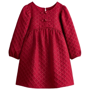 【新年系列】HM童装儿童女童裙子新中式红色马年拜年服裙1313968
