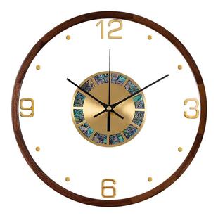 新中式轻奢简约挂钟客厅家用时钟挂墙高级感高端大气2025新款钟表