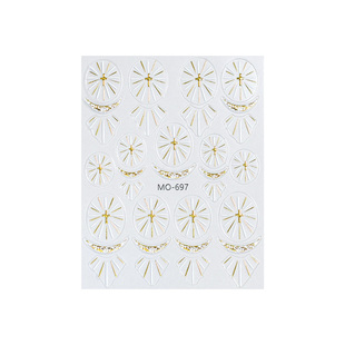 美甲饰品神谕圣光十字架贴纸网红爆款烫金银法式超闪指甲背胶贴花