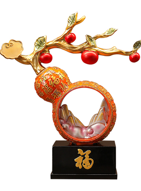 柿柿如意葫芦摆件玄关装饰工艺品