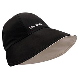 可扎高马尾显脸小冰丝渔夫帽子女夏新款遮脸防晒帽折叠空顶鸭舌帽