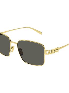 开云眼镜 古驰GUCCI男女同款金属矩形大框防晒太阳镜墨镜GG1937S