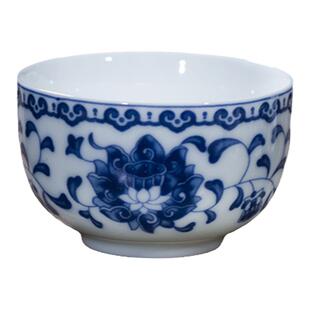 白酒杯陶瓷玻璃家用单个烈酒杯青花瓷釉下彩一两杯复古中式景德镇