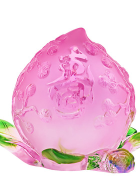 琉璃贺寿礼物新中式酒柜寿桃摆件