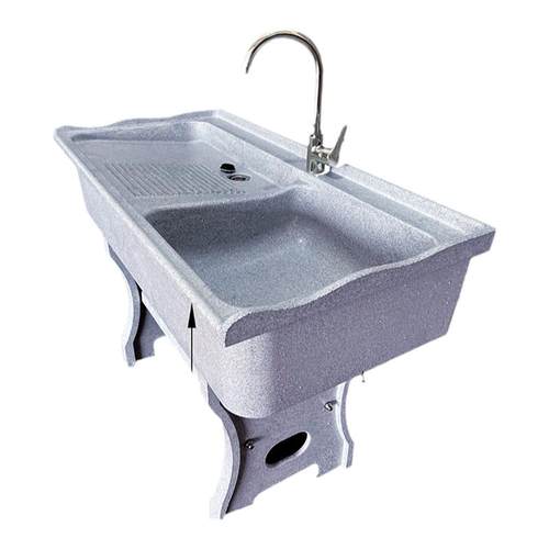 大理石洗衣池带搓衣板户外阳台家用石英石洗衣一体水槽室外洗衣台