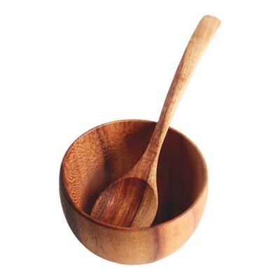 可定制logo刻字实木饭碗小碗餐具