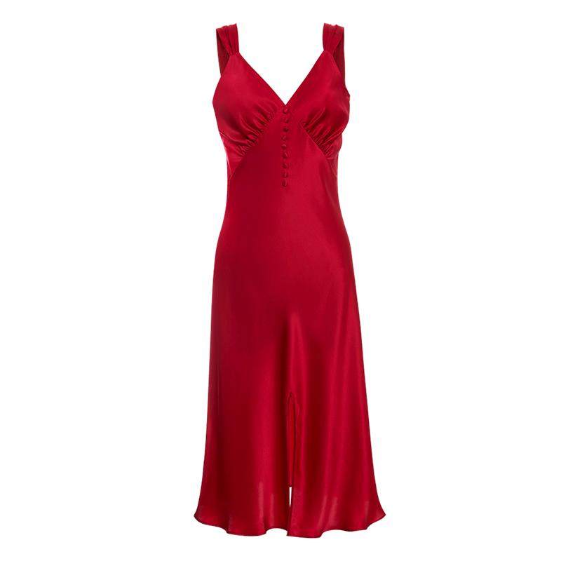 珊目尔2025年新款19姆米真丝睡裙100%桑蚕丝长款高级感吊带睡衣女